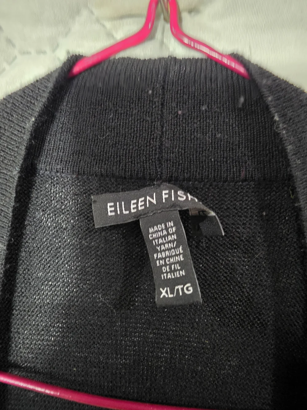 Eileen Fisher Organic Linen Knit Duster Cardigan Sz XL Medium Black Lightweight